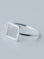 thumb Personality Hollow Square Shaped S925 Silver Ring 1
