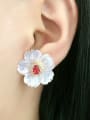 thumb Copper With Shell Fashion Flower Stud Earrings 1