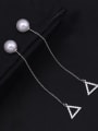 thumb Copper With Platinum Plated Simplistic Triangle Threader Earrings 0