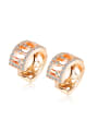 thumb Classical Cubic Zircon Champagne Gold Plated Earrings 0