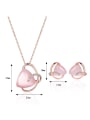 thumb 2018 Alloy Rose Gold Plated Fashion Artificial Stones Two Pieces Jewelry Set 2