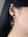 thumb Fashion Hollow Round Cross Rose Gold Plated Drop Earrings 1