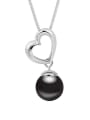 thumb Simple Hollow Heart Imitation Pearl Pendant Alloy Necklace 2