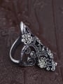 thumb Retro style Antique Silver Plated Hollow Flowery Rhinestones Ring 1