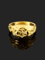 thumb Luxury 24K Gold Plated Flower Pattern Copper Ring 1