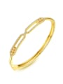 thumb Copper With Gold Plated Simplistic Round Bangles 0