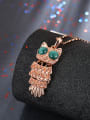 thumb Lovely Rose Gold Plated Owl Opal Stone Necklace 1