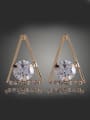 thumb Fashion Hollow Triangle Cubic Zircon Alloy Stud Earrings 0