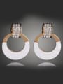 thumb Fashion White Acrylic Cubic Rhinestones Alloy Stud Earrings 0