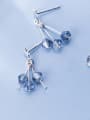 thumb 925 Sterling Silver With Glass Fashion Geometric Drop Earrings 2