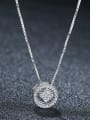 thumb 925 Sterling Silver With Platinum Plated Fashion Round Flower Necklaces 0