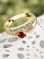 thumb Elegant Red Double Layer Design Zircon Ring 1