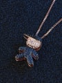 thumb Copper With  Cubic Zirconia Cute girl and boy Necklaces 2