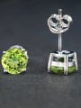 thumb Simple Style Square -shape Natural Olivine Stud Earrings 3