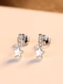 thumb 925 Sterling Silver With Fashion Geometric Stud Earrings 2