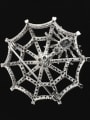 thumb Punk style Imitation Pearl Spider Web Copper Brooch 2