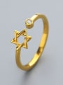 thumb Simple Hollow Star 925 Silver Opening Ring 2