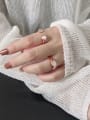 thumb 925 Sterling Silver With Rose Gold Plated Simplistic Round Free Size  Rings 1