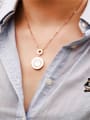 thumb Double Round Pendant Clavicle Necklace 0