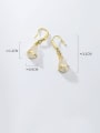 thumb 925 Sterling Silver With Gold Plated Simplistic Water Drop Hook Earrings 3