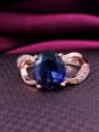 thumb Blue Rose Gold Plated Zircon Copper Ring 2