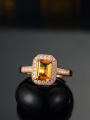 thumb Fashion Rectangular Crystal Zircon Engagement Ring 2