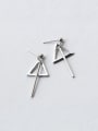 thumb Elegant Triangle Shaped S925 Silver Drop Earrings 0