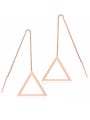 thumb Stainless Steel With Rose Gold Plated Simplistic Triangle Stud Earrings 0