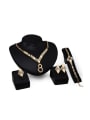 thumb Alloy Imitation-gold Plated Fashion Rhinestones Square-shaped Four Pieces Jewelry Set 0