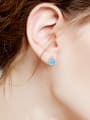 thumb Fashion Tiny Triangle Opal stone Cubic Zirconias 925 Silver Stud Earrings 1