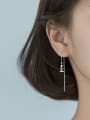 thumb 925 Sterling Silver With Smooth  Fashion Star Threader Earrings 1