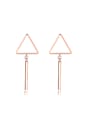 thumb Simple Hollow Triangle Rose Gold Plated Titanium Stud Earrings 0