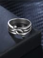 thumb Unisex Exquisite Silver Plated Geometric Shaped Ring 1