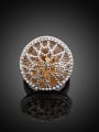 thumb Exaggerated Hollow Flower Pattern Rhinestones Ring 2