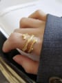 thumb 925 Sterling Silver With 18k Gold Plated Vintage Branch Rings 1