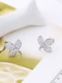 thumb Micro Pave Maple Leaves Stud Earrings 1