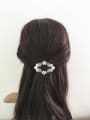 thumb Fashion White Artificial Pearls Zirconias Copper Hairpin 1