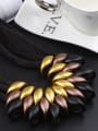 thumb Exaggerated Oval Beads Three-layer Alloy Necklace 1