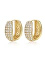 thumb Copper inlaid AAA zircon European and American fashionable Round Earrings 2