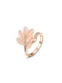 thumb Trendy Rose Gold Plated Leaf Shaped Opal Ring 0