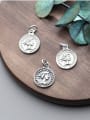 thumb 925 Sterling Silver With Antique Silver Plated Trendy Round portrait Charms 0