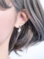thumb Simple 925 Silver Double Star Platinum Plated Stud Earrings 1