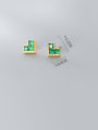 thumb 925 Sterling Silver With Gold Plated Simplistic Geometric Stud Earrings 3