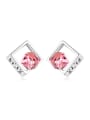 thumb Fashion austrian Crystals Hollow Cube Alloy Stud Earrings 1