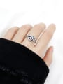 thumb Sterling silver retro hollow heart free size ring 3