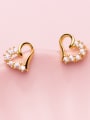 thumb 925 Sterling Silver With Cubic Zirconia Cute Heart Stud Earrings 2