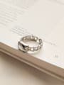 thumb Sterling Silver zricon chain free size ring 2