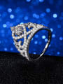 thumb Exquisite Crown Shiny Cubic Zirconias Copper Ring 2