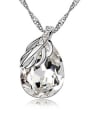 thumb Simple Water Drop austrian Crystals Pendant Alloy Necklace 2
