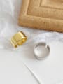 thumb 925 Sterling Silver With Gold Plated Simplistic Round  Free Size Rings 3